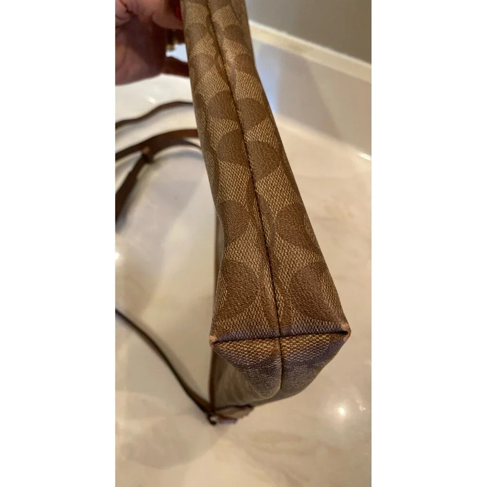 Coach Signature Brown File Crossbody Bag PVC Leather Zip Classic Chic F58297 - Picture 8 of 12